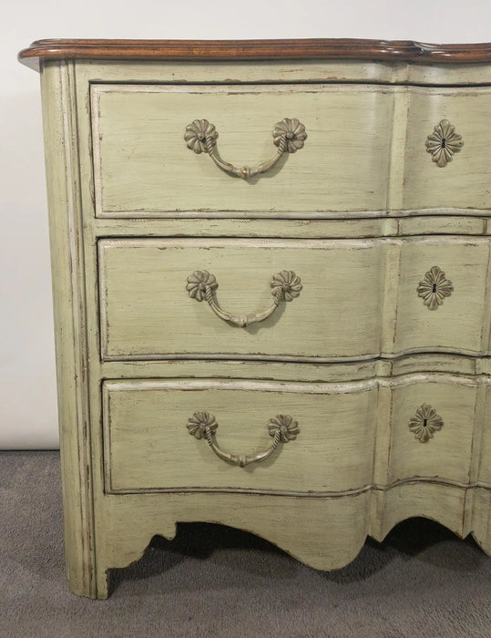 French Provincial Style Three Drawer Commode or Chest with Mahogany Top