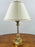 Vintage Empire Style Brass Fluted Crystal Column Table Lamp 1970's , a Pair