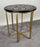 Boho Chic Moorish Design Round Side / End Table with Black Resin Top & Brass