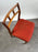 Danish Mid-Century Modern Teak Dining Chairs w Rust Red Dotted Upholstery, Set 6