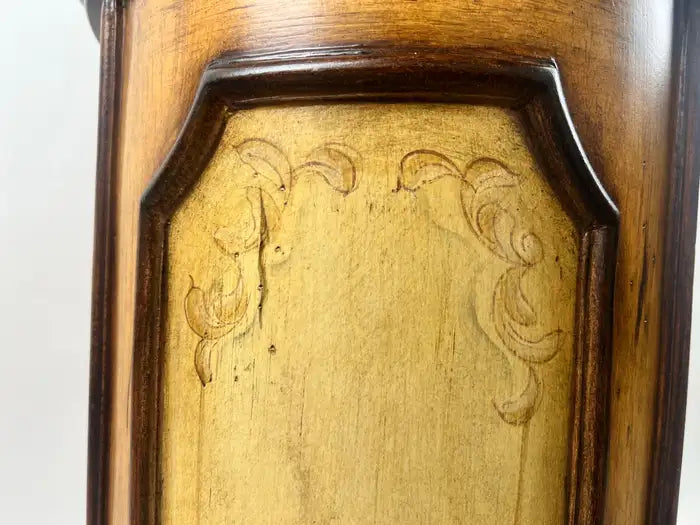 Louis XV Style French Provincial Hand Painted Oval Shaped Nightstand, a Pair