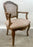 French Provincial Louis XV Style Cane Back with Plaid Upholstery Chair, a Pair