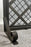 Art Deco Style Black & Bronzed Metal Two-Door & Diamond Design Fireplace Screen