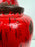 Vintage Chinese Oriental Red Pottery Vase with Lid in Antiqued Design