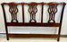 Baker Furniture Chippendale Style Carved Mahogany Queen pierced splat Headboard