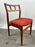 Danish Mid-Century Modern Teak Dining Chairs w Rust Red Dotted Upholstery, Set 6