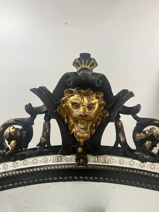 French Napoleon III Style Wrought Iron and Antiqued Glass Wall Mirror