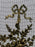 Antique French Art Nouveau Brass Firescreen with Floral & Ribbon Bouquet
