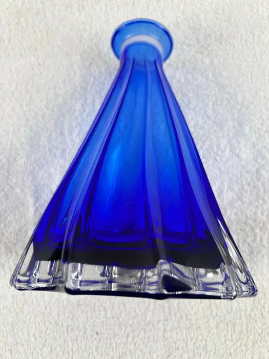 Rare Murano Glass Decanter in Cobalt Blue with Jewel-Tone StemGlasses Set, 7 Pcs