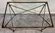 Neoclassical Empire Style Rectangular Bronze Side Serving Table with Glass Top