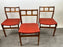 Danish Mid-Century Modern Teak Dining Chairs w Rust Red Dotted Upholstery, Set 6