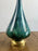 Mid-Century Modern Green Malachite Teardrop Design Table Lamp w Custom Shade