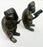 Vintage Brass Monkey Reading Book Figurine & Paperweight , a Pair