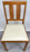 Mid Century Modern White Faux Leather and Carved Walnut Folding Chair, Set of 4