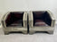 Paul Evans Style Brutalist Handmade Brass & Leather Lounge Chair, a Pair