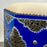 Boho Chic Moroccan Blue & Filigree Silver Design with White Leather Top Stool