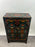 Vintage Asian Black Lacquered Cabinet or Chest with Hand-Painted Floral Motif