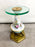 Empire Dresden Style Floral Vase End Table with Round Glass Top & Brass Base