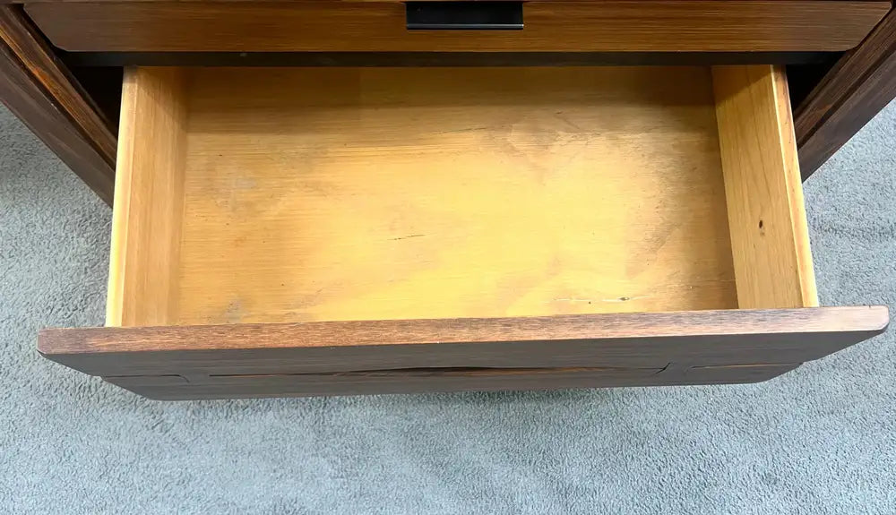 Rustic Contemporary Brazilian Pine Nightstand w/ Hidden Organizer Tray, a Pair