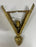 French Art Deco Brass & Frosted Glass Shield Shaped Wall sconce, a Pair