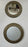 Brutalist Style Round bronze Studded Mirror, Compatible pair