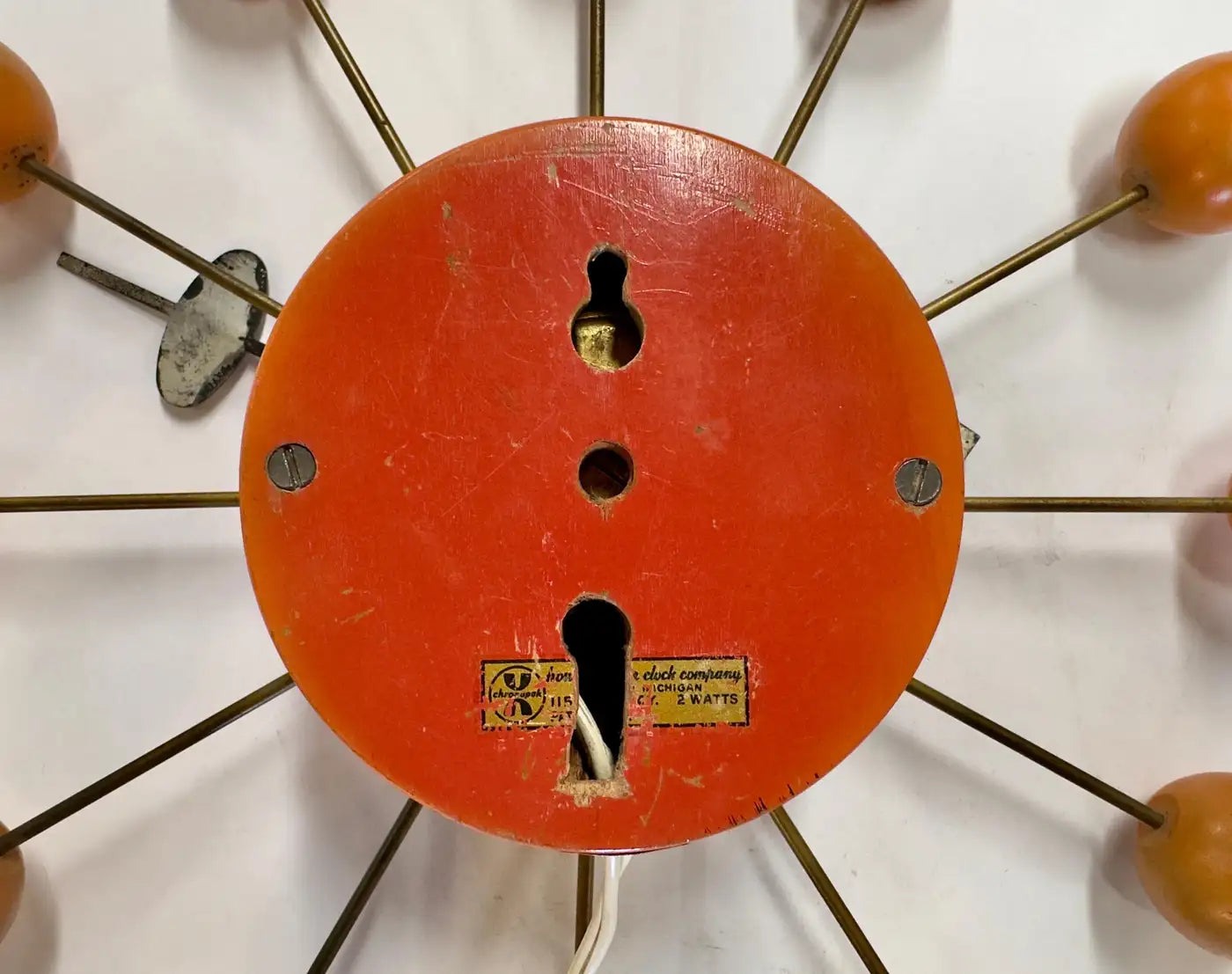 Rare Mid Century Modern George Nelson Orange Ball Clock Model 4755 Rare Mid Century Modern George Nelson Orange Ball Clock Model 4755