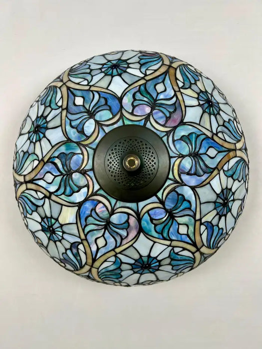 Art Nouveau Tiffany Sale Blue Stained Glass Dome Shaped Shade Floor Lamp