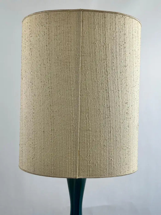 Mid-Century Modern Green Malachite Teardrop Design Table Lamp w Custom Shade