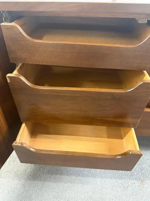 Mid-Century Modern American of Martinsville Walnut 9-Drawer Dresser or Credenza