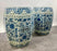 Chinese Qianlong Style Porcelain Octagonal Garden Blue & White Stool, a Pair