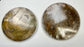 Brutalist Style Round bronze Studded Mirror, Compatible pair