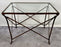 Neoclassical Empire Style Rectangular Bronze Side Serving Table with Glass Top