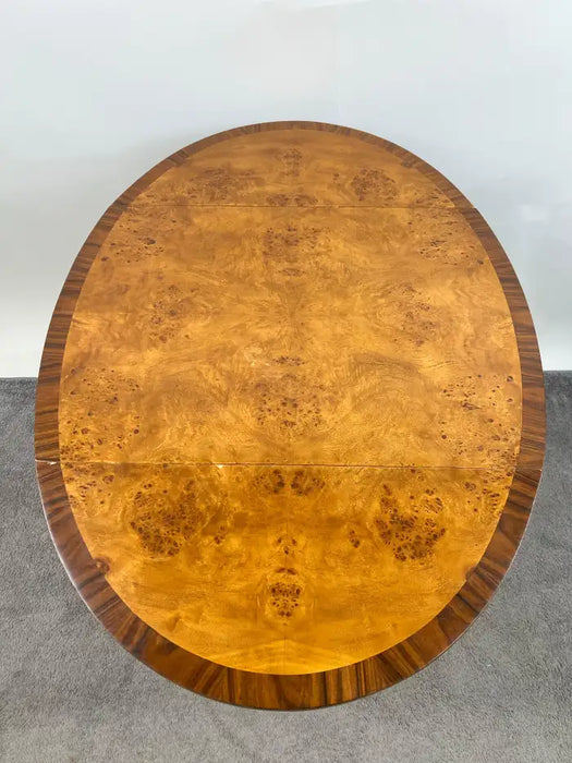 English George III Style Pembroke Burl Wood Table w Twin Drop-leaf Sides