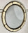 Art Deco Style Round White Frame & Antiqued Brass Filigree Inlay Mirror, a Pair