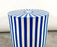 Art Deco Style Blue & White Cylindrical Resin Side, End Table or Stool, a Pair