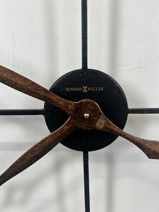 Vintage Industrial Howard Miller "Postema" 49" Oversized Wrought-Iron Wall Clock