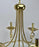 Art Deco Brass Chandelier with White Milk Frosted Glass Bottom Bowl, 6 Arms