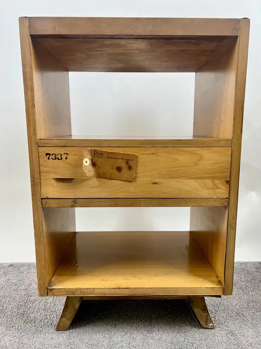 Mid-Century Modern R-Way Birdseye Maple Nightstand or End Table , a Pair