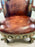 Portuguese Colonial Style Leather & Filigree Design Throne Chair
