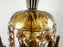 French Rococo Revival Bronzed Chandelier with Amber Glass Drops, 6 Arms