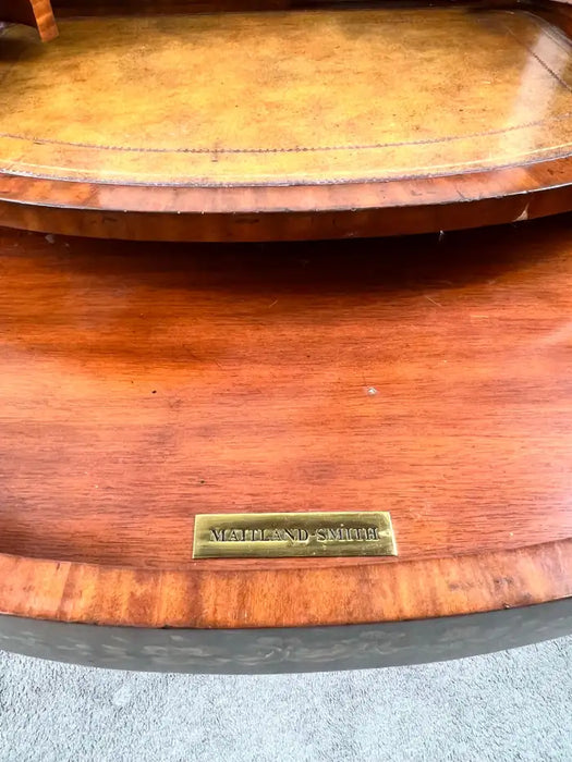 English Regency Carlton House Style Lady Desk & Cane Chair by Maitland Smith