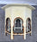 Moroccan Style Off -White Bone Inlay Octagonal Side Table with Moorish Arches