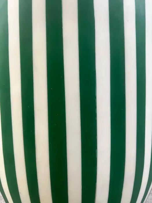 Art Deco Style Green & White Cylindrical Resin Side, End Table or Stool, a Pair