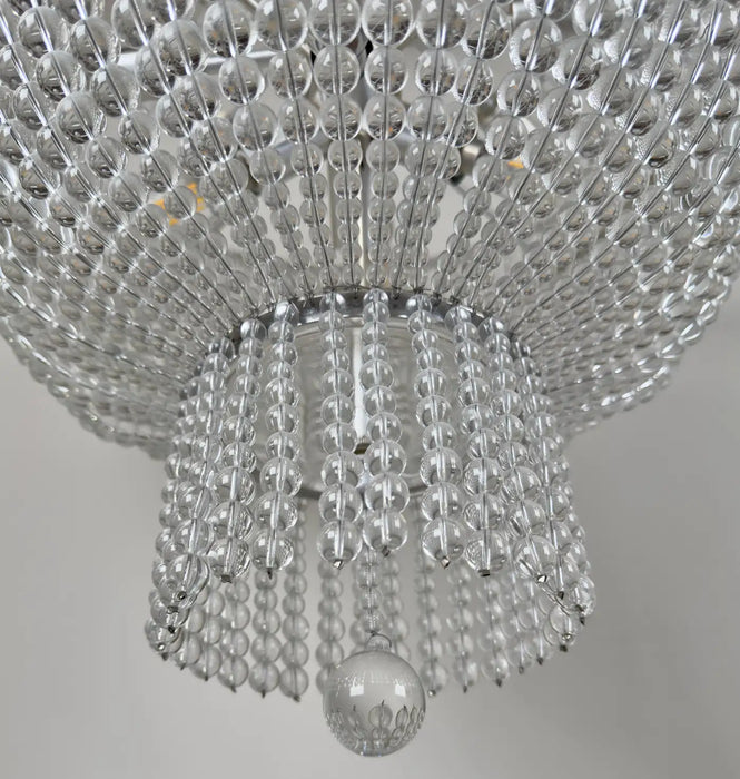 Large Art Deco Style Circular Three-Tiers Chandelier