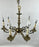 French Louis XVI Revival Style Brass Chandelier - 6 Arms