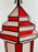 Art Deco Style White Milk and Red Glass Pendant, Lantern or Chandelier, a Pair