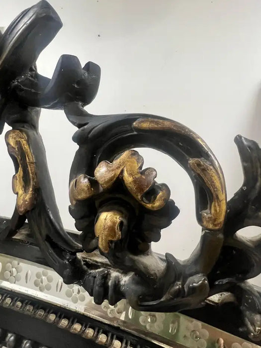 French Napoleon III Style Wrought Iron and Antiqued Glass Wall Mirror