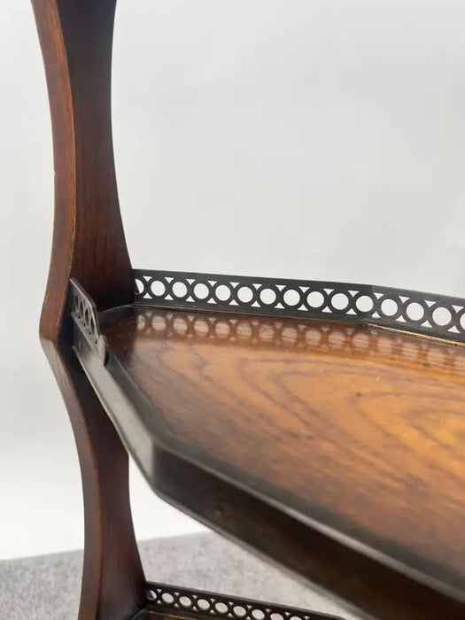 French Directoire Three-Tier Oak Dessert Stand Side Table by Theodore Alexander