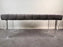 Mid Century Modern Style Grey Velvet Tufted Upholstery & Lucite Legs Bunch