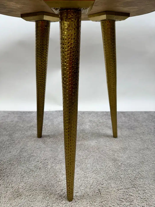 Mid Century Modern Brass Round Nest Side Table, Set of 2